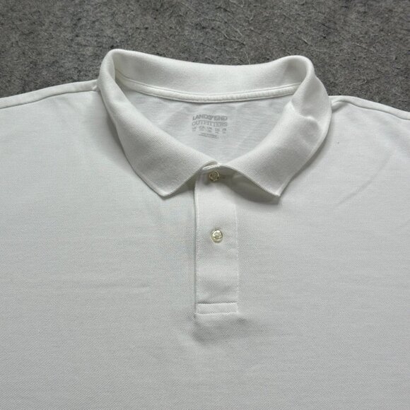 Lands' End | Shirts | Lands End Polo Shirt Men 4xl White Solid Short ...